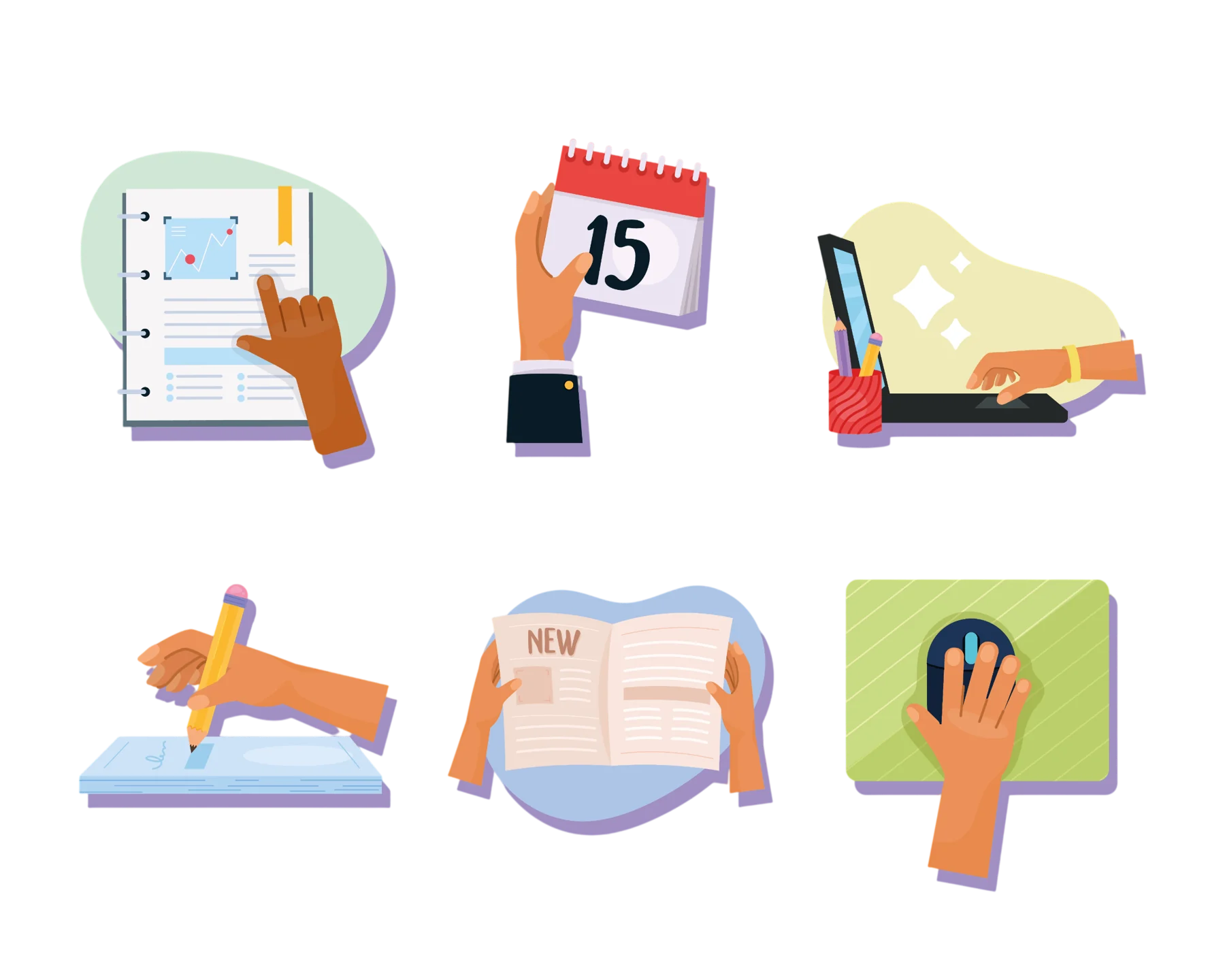 Illustrations créées pour les contenus de formation Optédif